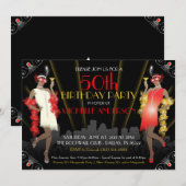 Masquerade Mardi Gras verjaardagsuitnodiging Kaart (Voorkant / Achterkant)