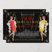 Masquerade Mardi Gras verjaardagsuitnodiging Kaart (Voorkant / Achterkant)