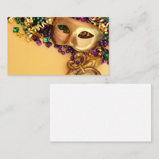 Masquerade Marti Gras Mask Visitekaartje (Voorkant / Achterkant)