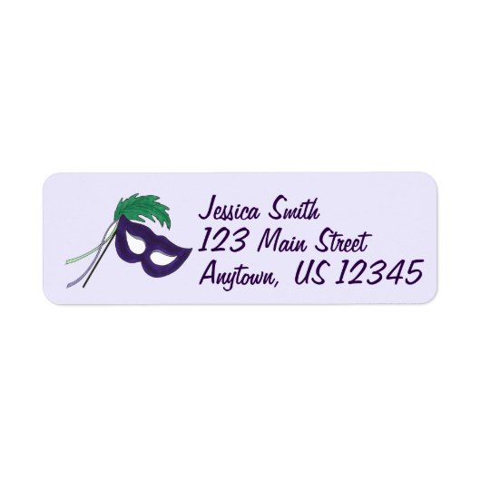 Masquerade Mask Acting Drama Club Mardi Gras Etiket (Voorkant)