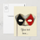 Masquerade Mask Briefkaart (Voorkant / Achterkant)