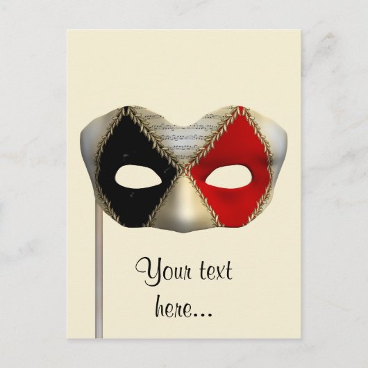 Masquerade Mask Briefkaart (Voorkant)