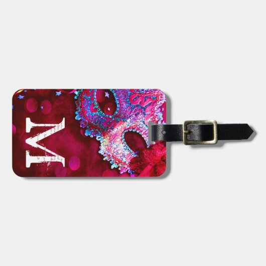 Masquerade Mask Costume Hallo Monogram Bagagelabel (Voorkant horizontaal)