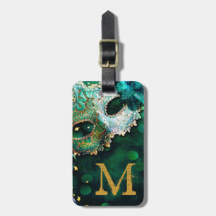 Masquerade Mask Costume Hallo Monogram Bagagelabel