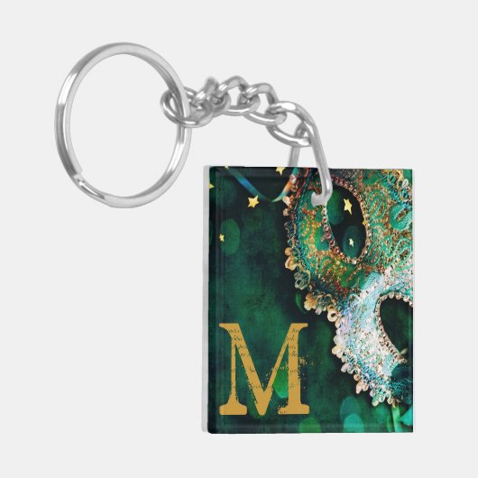 Masquerade Mask Costume Halloween Mardi Sleutelhan Sleutelhanger (Voorkant Links)