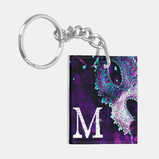 Masquerade Mask Costume Halloween Mardi Sleutelhan Sleutelhanger (Voorkant Links)