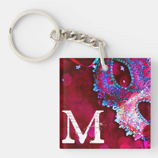 Masquerade Mask Costume Halloween Mardi Sleutelhan Sleutelhanger (Voorkant)