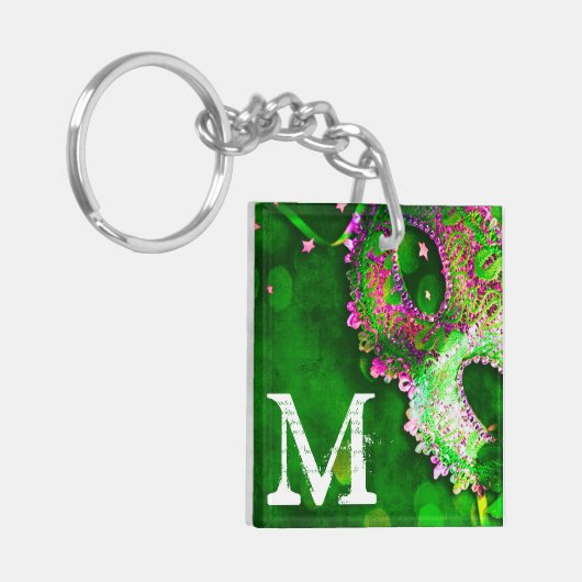 Masquerade Mask Costume Halloween Mardi Sleutelhan Sleutelhanger (Voorkant Links)