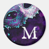 Masquerade Mask Costume Monogram Initiaal Magnet (Voorkant)