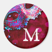 Masquerade Mask Costume Monogram Initiaal Magnet (Voorkant)