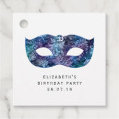  Masquerade Mask en Damask Bedankjes Labels (Voorkant)