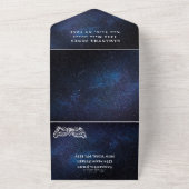 Masquerade Mask Galaxy Blue Stars Quinceanera All In One Uitnodiging (Buitenkant)