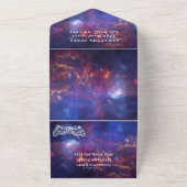 Masquerade Mask Galaxy Blue Stars Quinceanera All In One Uitnodiging (Buitenkant)