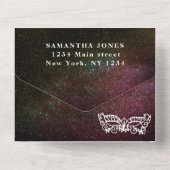 Masquerade Mask Galaxy Sky Stars Quinceanera All In One Uitnodiging (Achterkant)