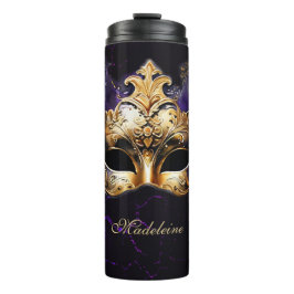 Masquerade Mask Gold Purple Dramatic Name Gift Thermosbeker