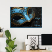 Masquerade Mask Laugh Love Dance Print (Thuiskantoor)