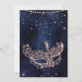 Masquerade mask roos goudglitter sparkle Sweet 16 Kaart (Achterkant)