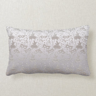 Masquerade Mask Silver en Grey Pattern Kussen