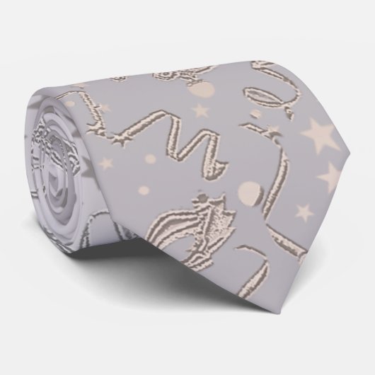 Masquerade Mask Silver en Grey Pattern Stropdas (Opgerold)