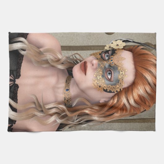 Masquerade Mask Theedoek (Horizontaal)