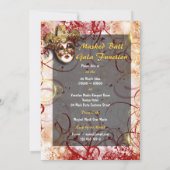 Masquerade mask venetian mardi gras kaart (Achterkant)