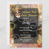 Masquerade mask venetian mardi gras kaart (Achterkant)