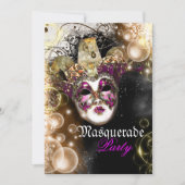 Masquerade mask venetian mardi gras kaart (Voorkant)