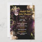 Masquerade mask venetian mardi gras kaart (Achterkant)