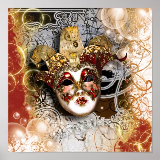 Masquerade mask venetian mardi gras poster (Voorkant)