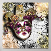 Masquerade mask venetian mardi gras poster (Voorkant)