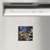 Masquerade Mask Vierkant Magneet (Insitu (Vaatwasser))