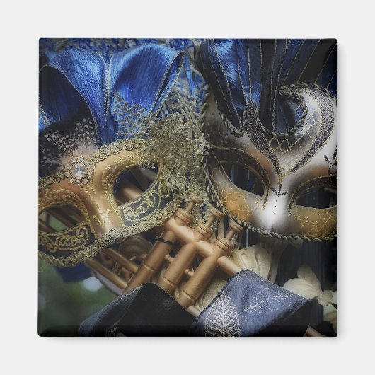 Masquerade Mask Vierkant Magneet (Voorkant)