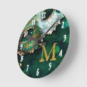 Masquerade Masker Costum Monogram Initiaal Wall Cl Ronde Klok (Hoek)