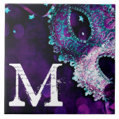 Masquerade Masker Costume Hall Monogram Display Ti Tegeltje (Voorkant)