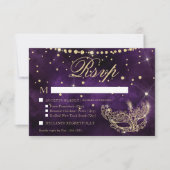 Masquerade masker elegant paars goudglitter RSVP (Voorkant)