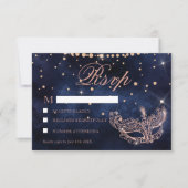 Masquerade masker elegant roos goud glitter RSVP (Voorkant)