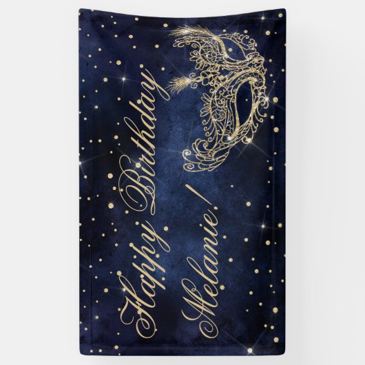 Masquerade masker elegante chique gouden glitter s spandoek (Verticaal)
