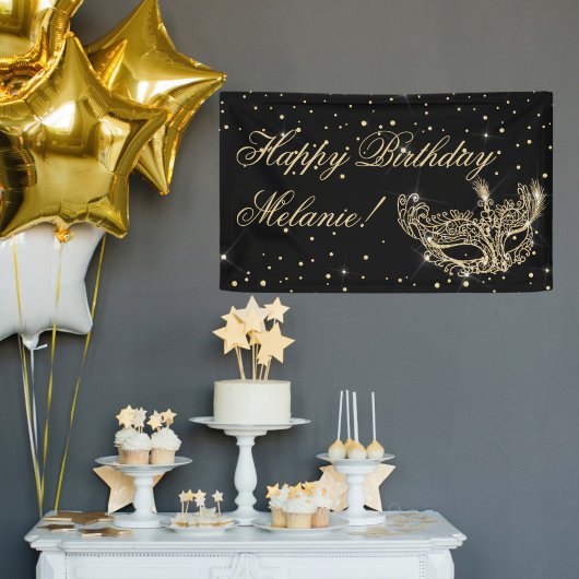 Masquerade masker elegante chique gouden glitter s spandoek