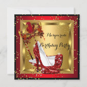 Masquerade Masker High Hiel Shoe Red Birthday 2 Kaart (Voorkant)
