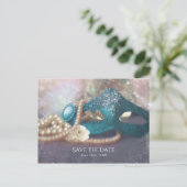 Masquerade Masker & parels regenboog sparen de dat Aankondigingskaart (Staand voorkant)