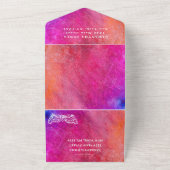 Masquerade Masker Pink Glitter Abstract Quinceaner All In One Uitnodiging (Buitenkant)