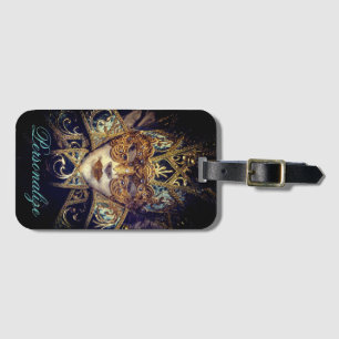 Masquerade masker Victoriaans elegant gothic zwart Bagagelabel