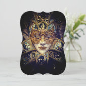 Masquerade masker Victoriaans elegante gothic Kaart (Staand voorkant)