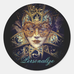 Masquerade masker Victoriaans elegante gothic Ronde Sticker