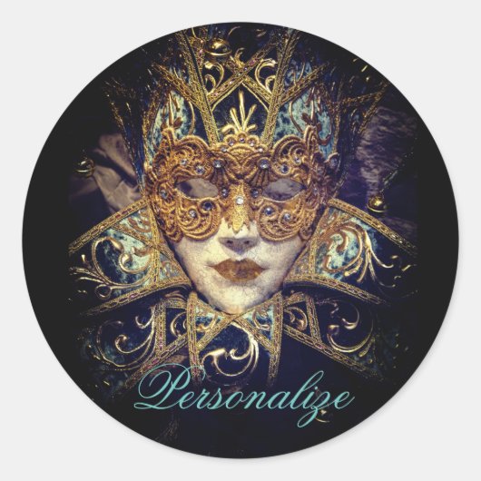 Masquerade masker Victoriaans elegante gothic Ronde Sticker (Voorkant)