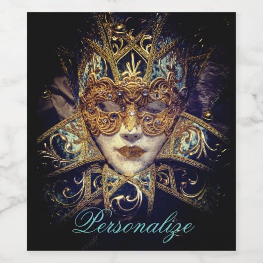 Masquerade masker Victoriaans elegante gothic Wijn Etiket (Enkel label)