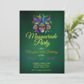 Masquerade maskerfeestdag kaart (Staand voorkant)