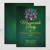 Masquerade maskerfeestdag kaart (Voorkant / Achterkant)