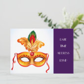 Masquerade maskerparty kaart (Staand voorkant)