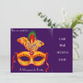 Masquerade maskerparty kaart (Staand voorkant)